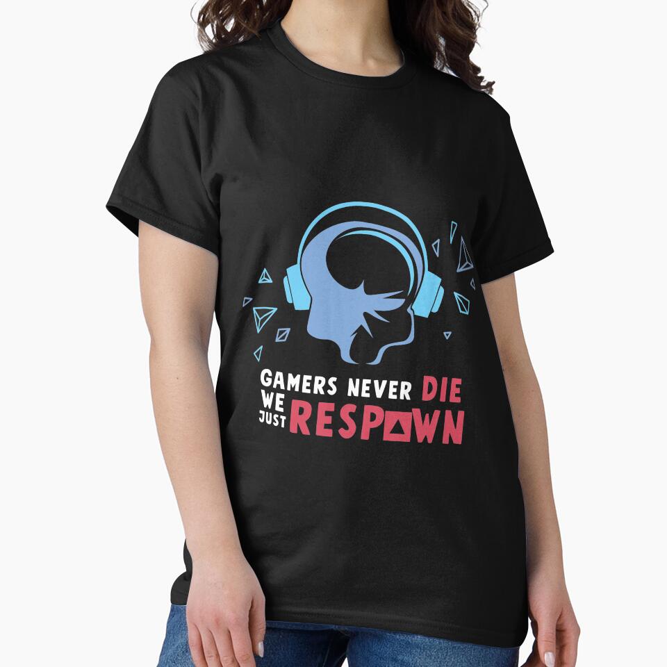 Funny Gaming Sayings Gamer Respawn by titanosdesign T-Shirts, Hoodie, Sweatshirt | BlankRebels.com (Image 2)