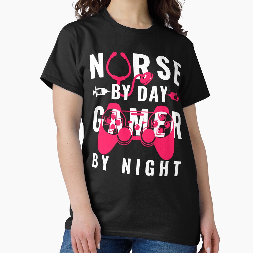 Nurse By The Day gamer By Night by Hussain Shirts Hoodie, Sweatshirt | BlankRebels.com (Image 2)