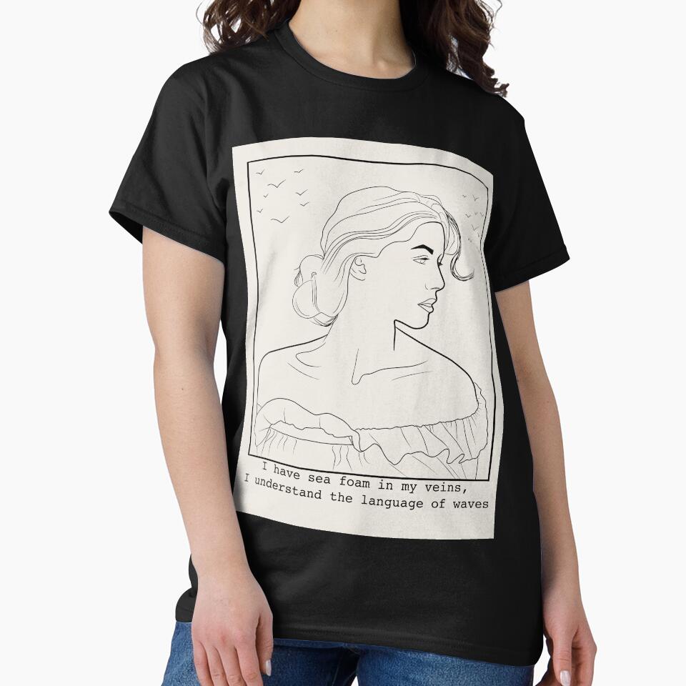 Wind Swept Girl - Minimal Dark Academia Poster by SamanthaDrage T-Shirts, Hoodie, Sweatshirt | BlankRebels.com (Image 2)