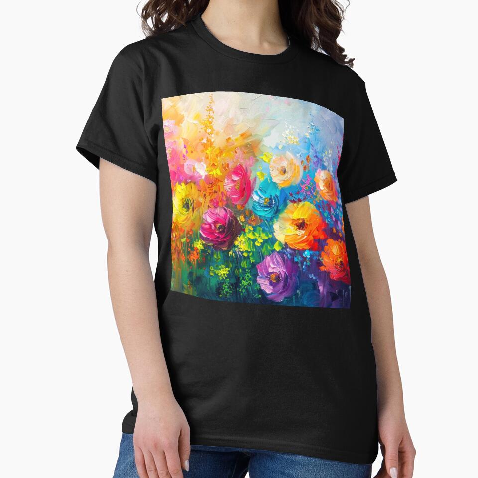 Beautiful Floral Art Oil Painting-Style Digital Design by DEC02 T-Shirts, Hoodie, Sweatshirt | BlankRebels.com (Image 2)