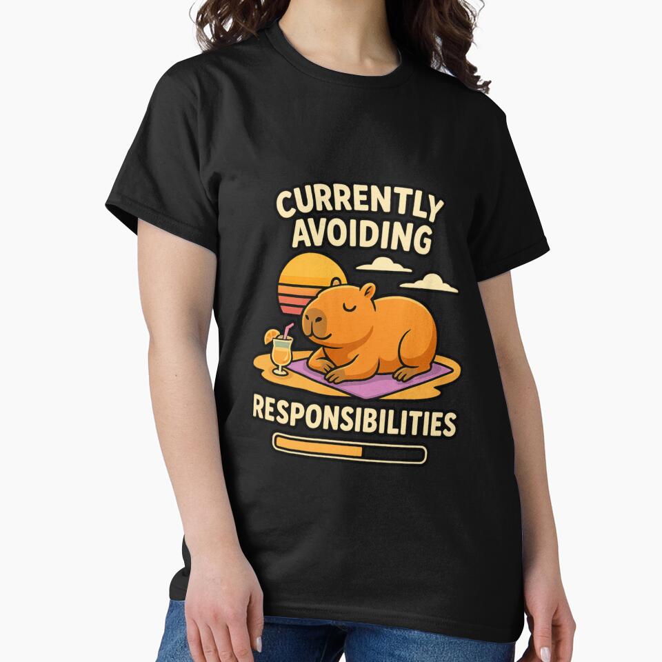 Currently Avoiding Responsibilities – Funny Capybara Chill T-Shirts, Hoodie, Sweatshirt