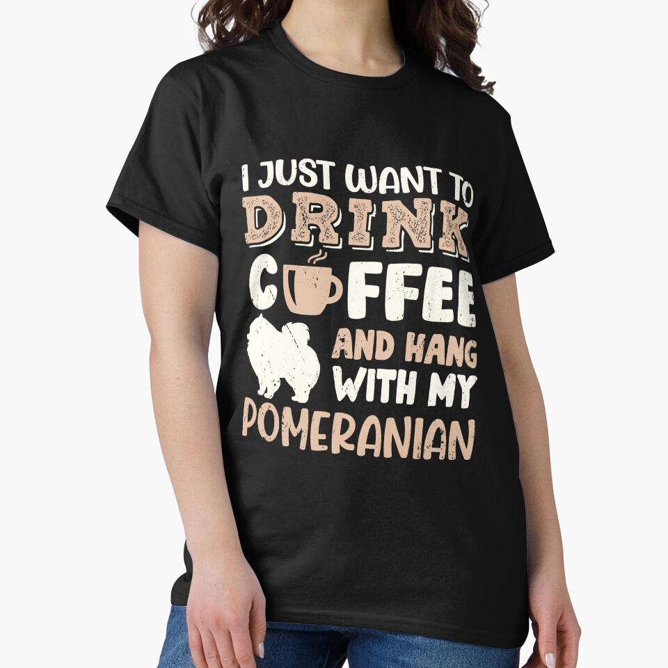 Pomeranian Dog Dad Mom And Drink Coffee by rafaeltto