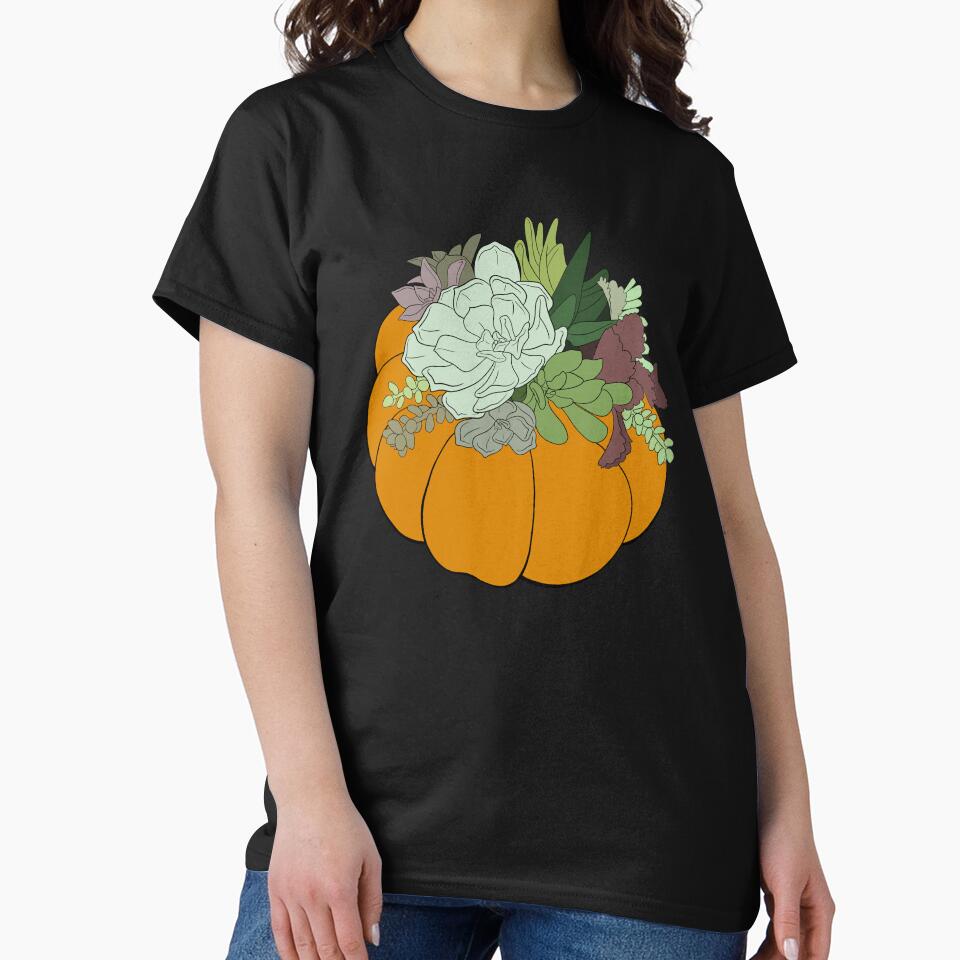 Minimalistic Orange Succulent Pumpkin by Lady-Lilac T-Shirts, Hoodie, Sweatshirt | BlankRebels.com (Image 2)