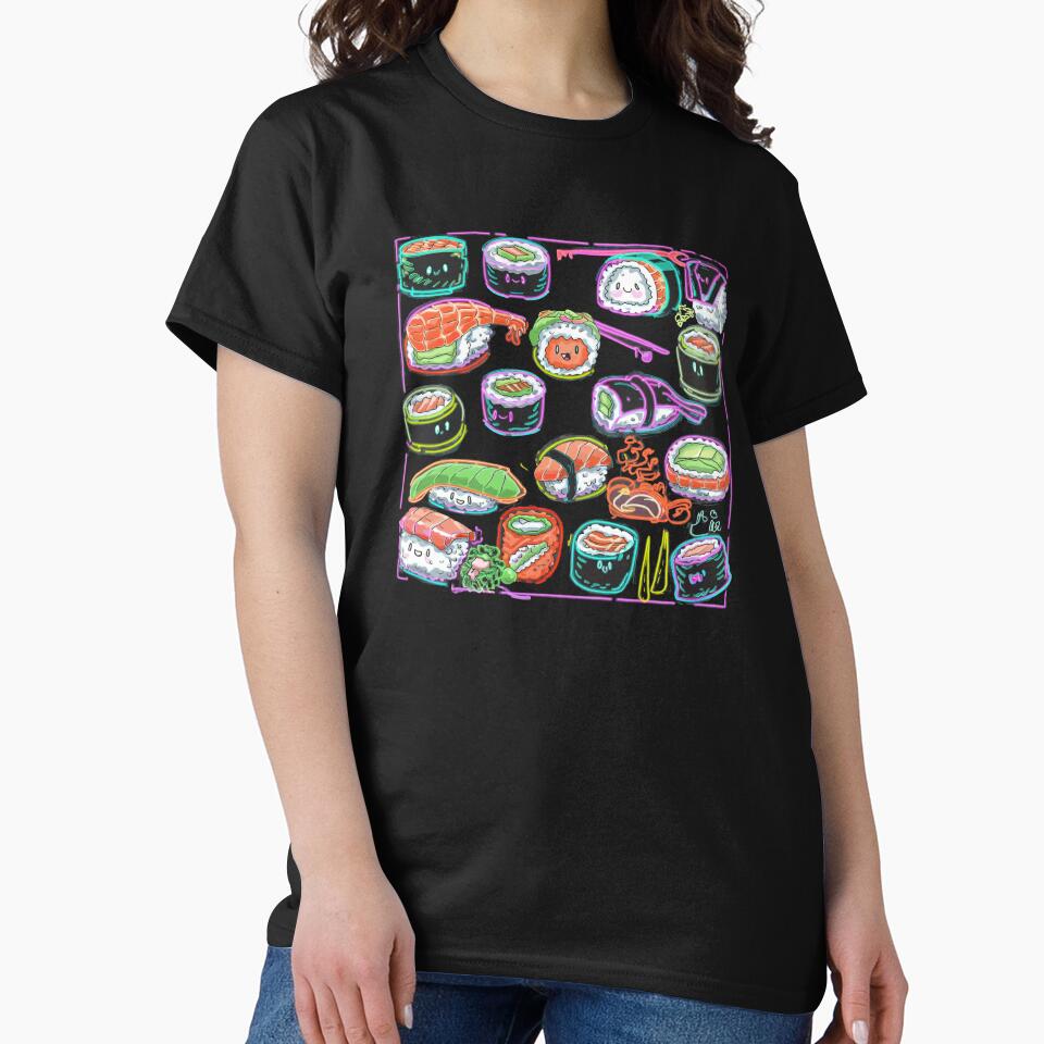 Cute sushi Neon outlines by MadCatPrints T-Shirts, Hoodie, Sweatshirt | BlankRebels.com (Image 2)