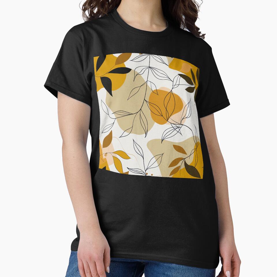Boho Butterscotch And Sand-Clay Hues Abstract Leaves by DEC02