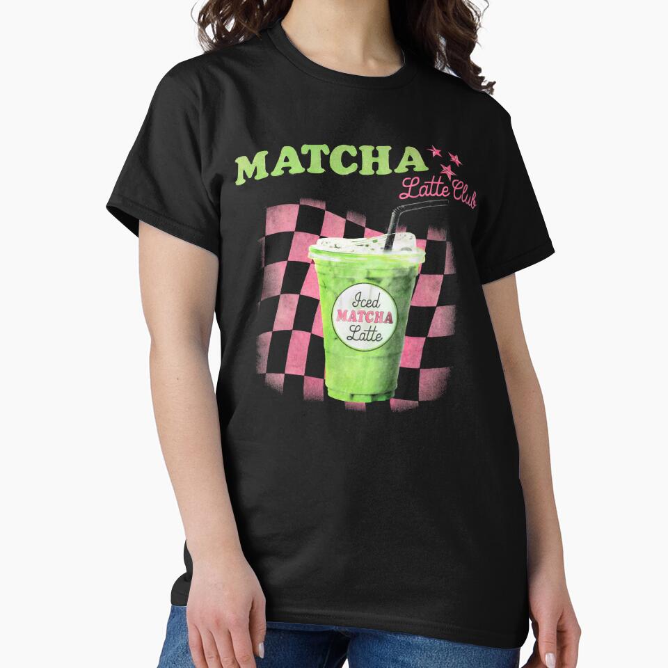 Trendy Iced Matcha Latte Club Cute Tea Lover Aesthetic by SpookshowDesign T-Shirts, Hoodie, Sweatshirt (Image 2)