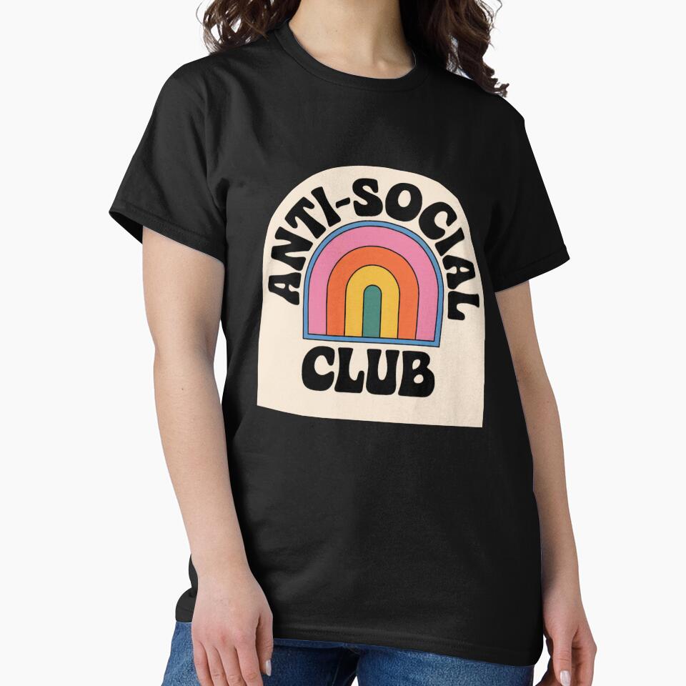 Retro Anti-Social Club Vintage Aesthetic Introvert Art by toronjanino T-Shirts, Hoodie, Sweatshirt (Image 2)