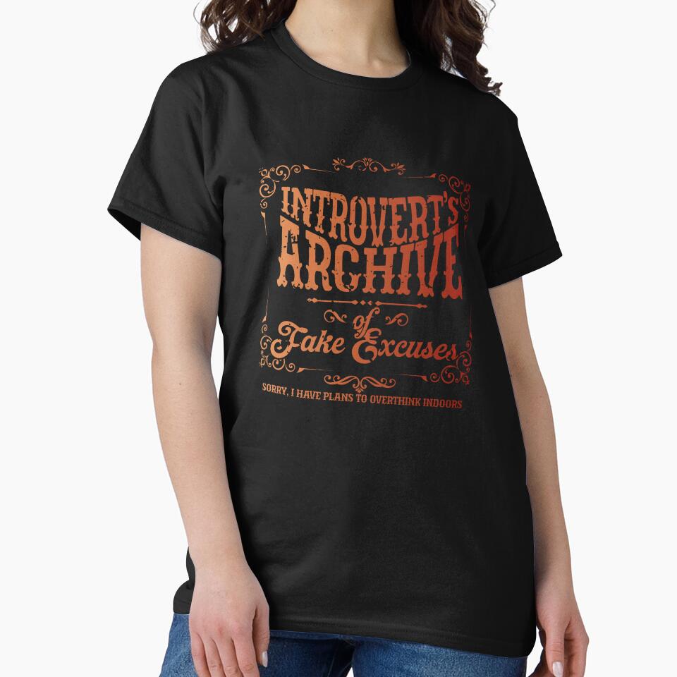 Introvert’s Archive of Fake Excuses by Milena R. T-Shirts, Hoodie, Sweatshirt | BlankRebels.com (Image 2)