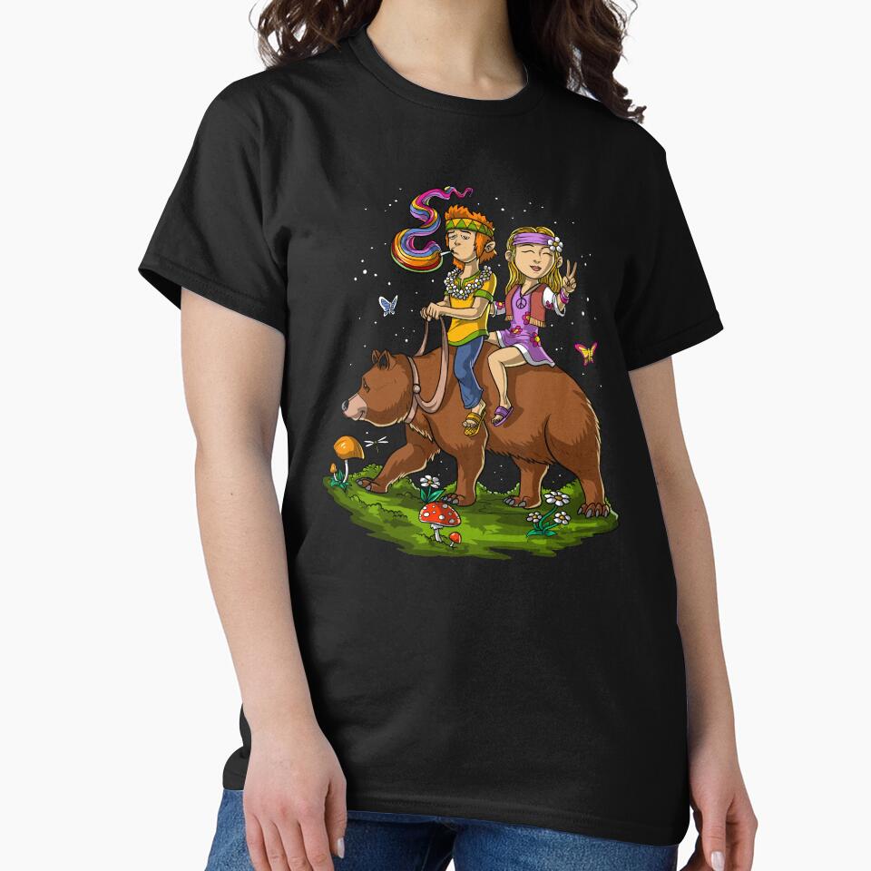 Hippies Riding Bear by underheaven T-Shirts, Hoodie, Sweatshirt | BlankRebels.com (Image 2)