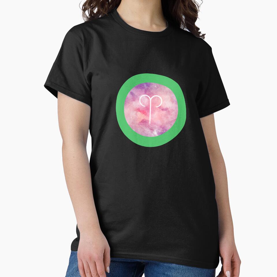 Aries Watercolor Zodiac green Horoscope Star Sign Gift by Hyper-Field T-Shirts, Hoodie, Sweatshirt (Image 2)