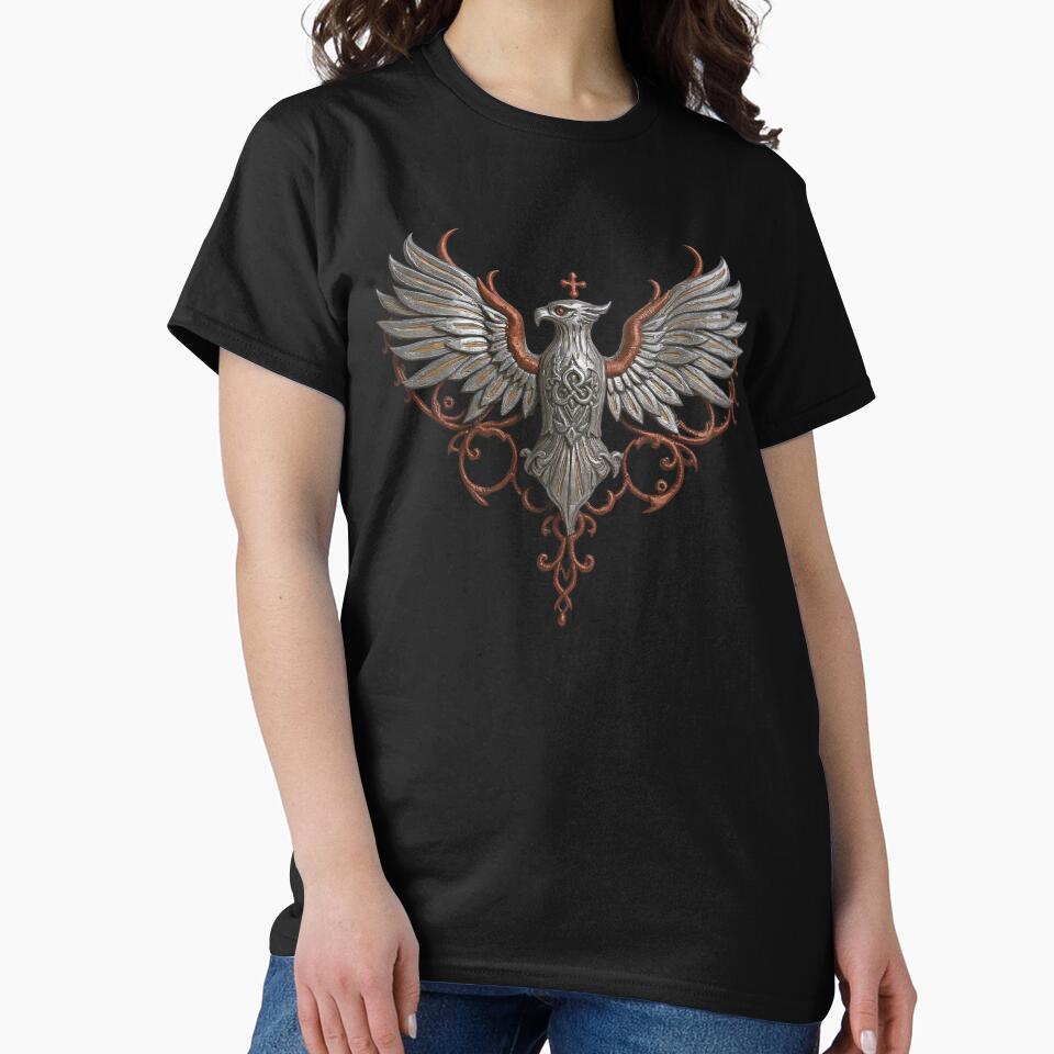 Silver and Gold Eagle with Celtic Cross, Ornate design for Apparel and Accessories by TheGaliyaStudio T-Shirts,... (Image 2)