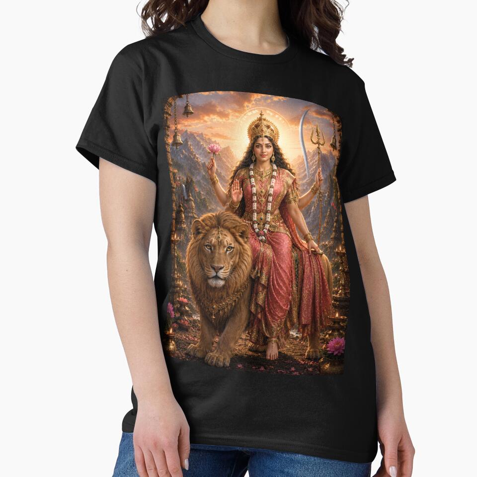 Katyayani Goddess Warrior Devi Art | Navratri Dussehra Wall Poster | Sacred Shakti Artwork by Homyar