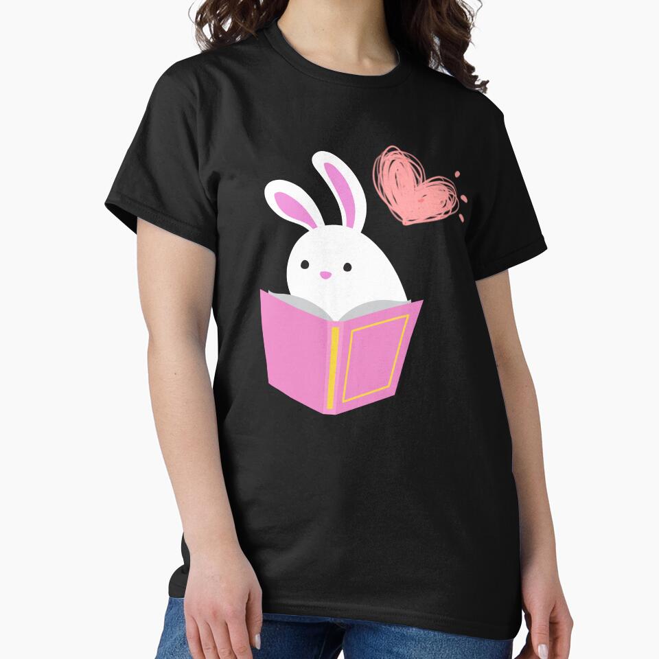 Bunny Bookish Lovers - Bunny Reading by Wiss2Arts T-Shirts, Hoodie, Sweatshirt | BlankRebels.com (Image 2)