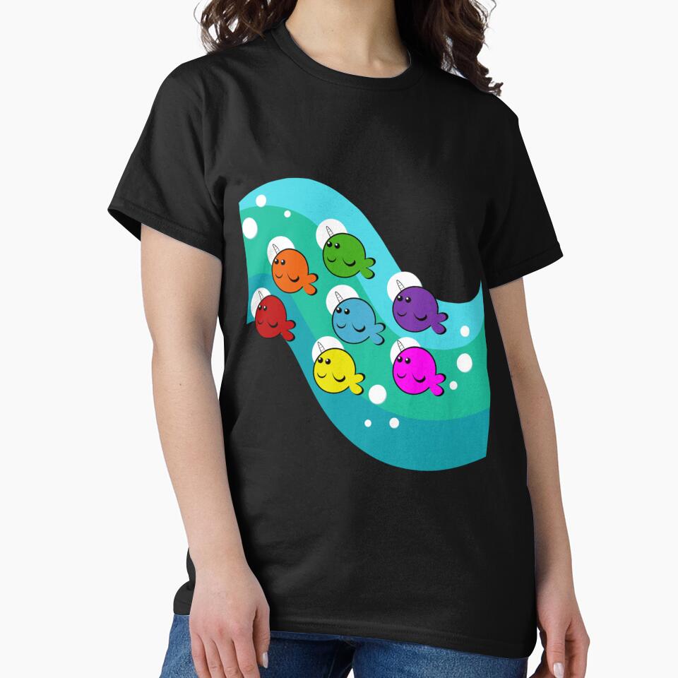 Rainbow narwhals by hoiurara T-Shirts, Hoodie, Sweatshirt | BlankRebels.com (Image 2)