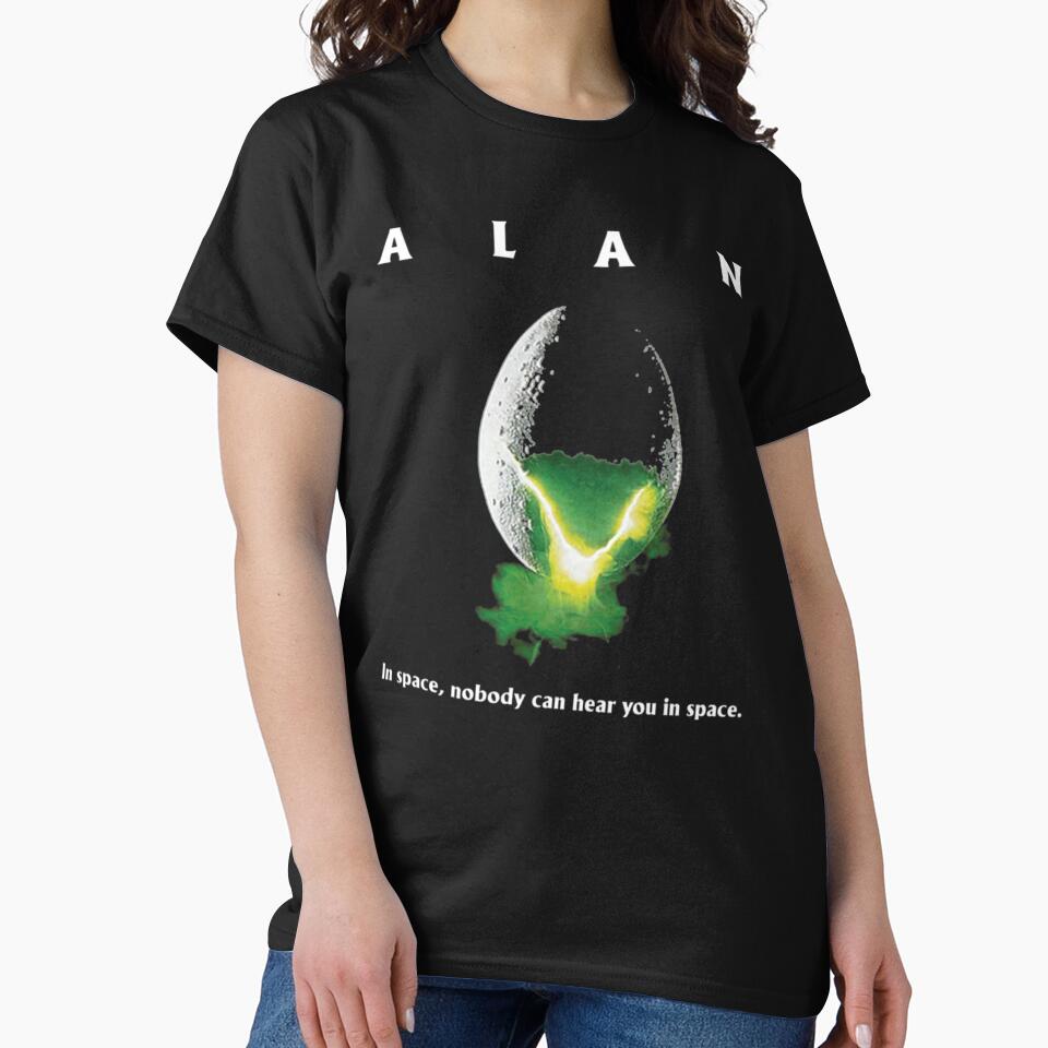 Alan In Space Nobody Can Hear You In Space by Big Twelve T-Shirts, Hoodie, Sweatshirt | BlankRebels.com (Image 2)