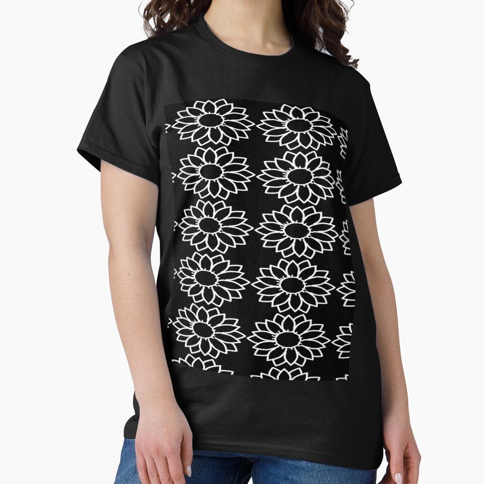 White Flower With Black background. by Rainbowland123 T-Shirts, Hoodie, Sweatshirt | BlankRebels.com (Image 2)