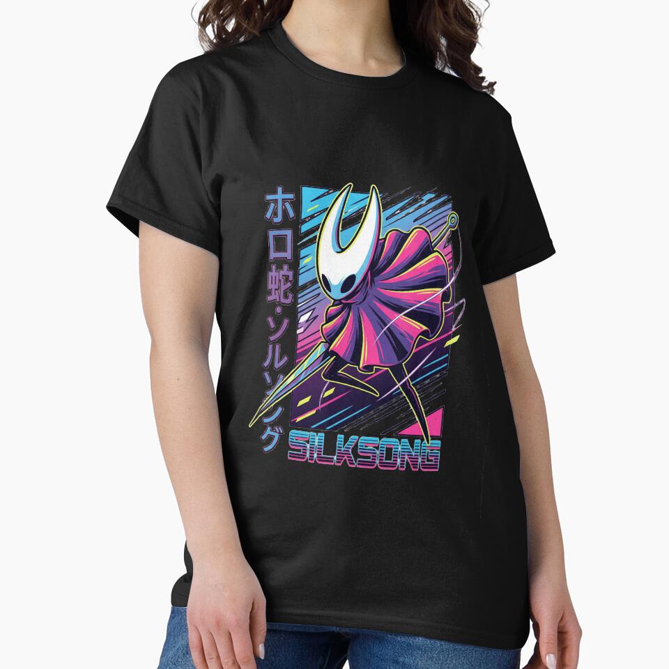Hollow Knight Silksong Vaporwave T-Shirt | Hornet Neon Palm Sunset Hoodie | Retro 80s Synthwave Knight Sticker... (Image 2)