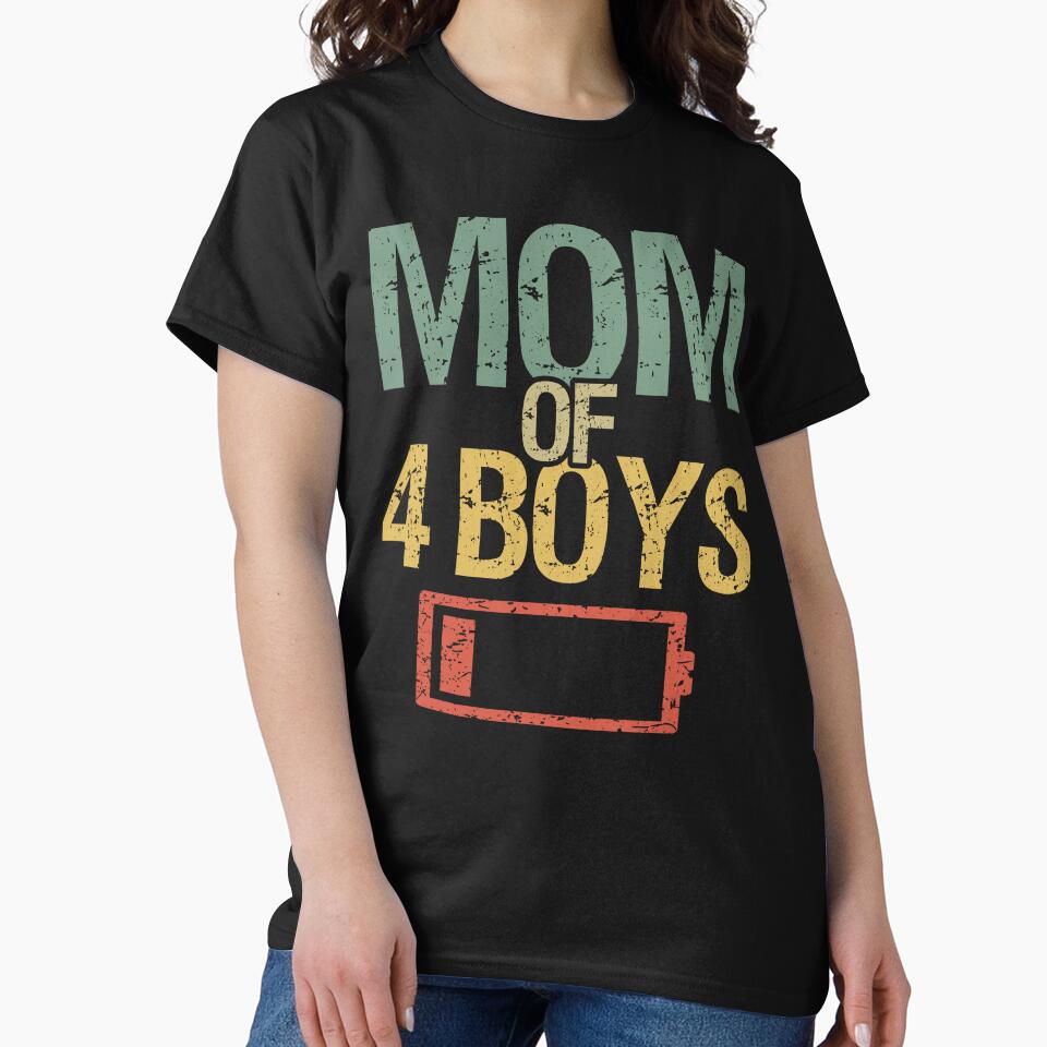 Tired Mom Of 4 Boys I by Lemon Pepper T-Shirts, Hoodie, Sweatshirt | BlankRebels.com (Image 2)