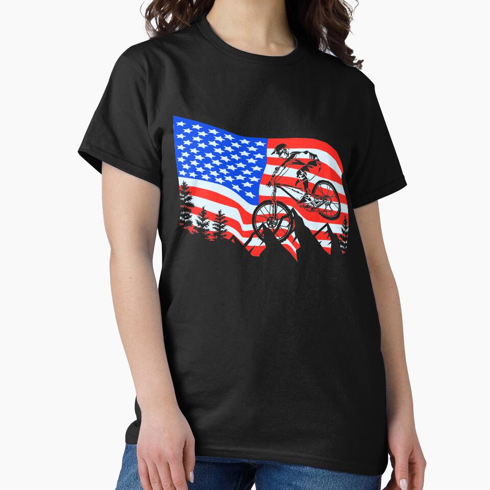 American Flag Mountain Bike by OneMTB T-Shirts, Hoodie, Sweatshirt | BlankRebels.com (Image 2)