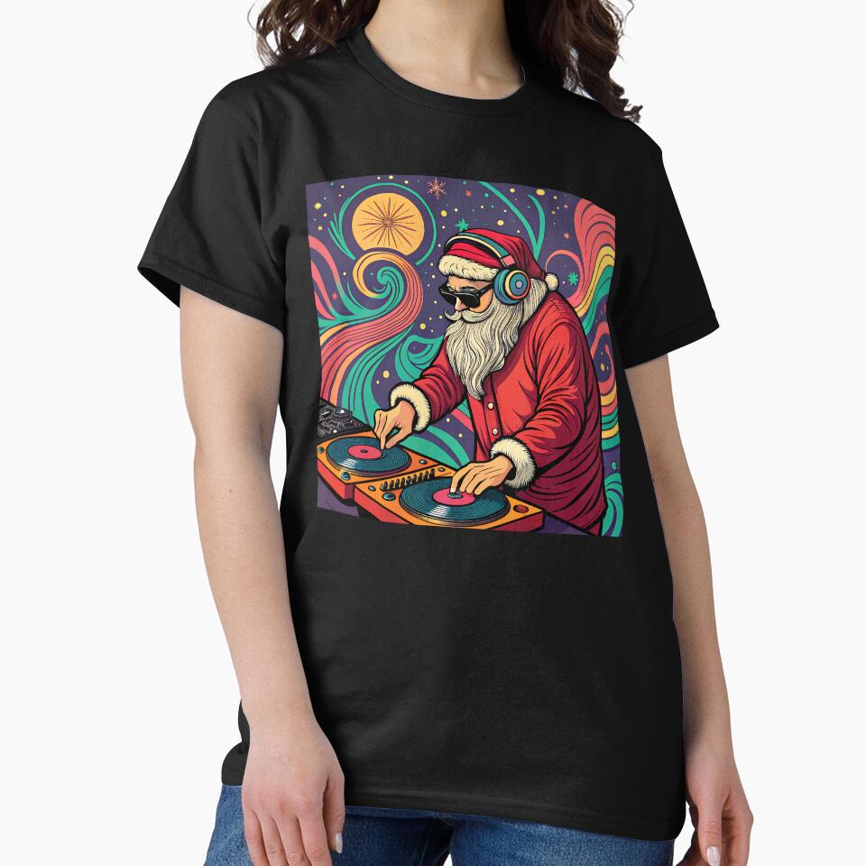Christmas Party with DJ Santa by AhArtMe T-Shirts, Hoodie, Sweatshirt | BlankRebels.com (Image 2)