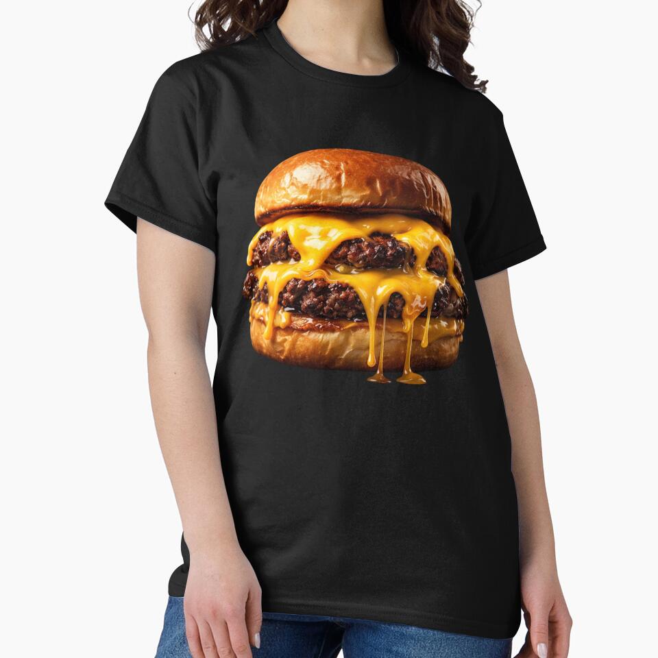 Ultra-Realistic Cheeseburger Art – Mouth-Watering Food Illustration by MeghannsMinimalMeals T-Shirts, Hoodie,... (Image 2)