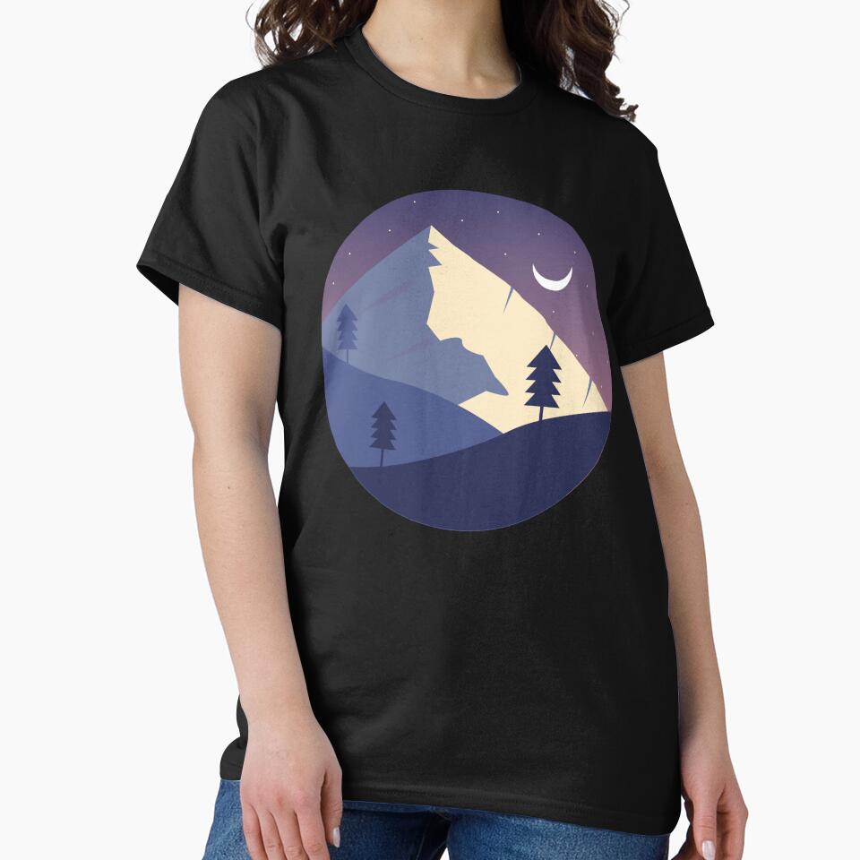 Mountain Night Illustration Vector by Darius Bocos T-Shirts, Hoodie, Sweatshirt | BlankRebels.com (Image 2)
