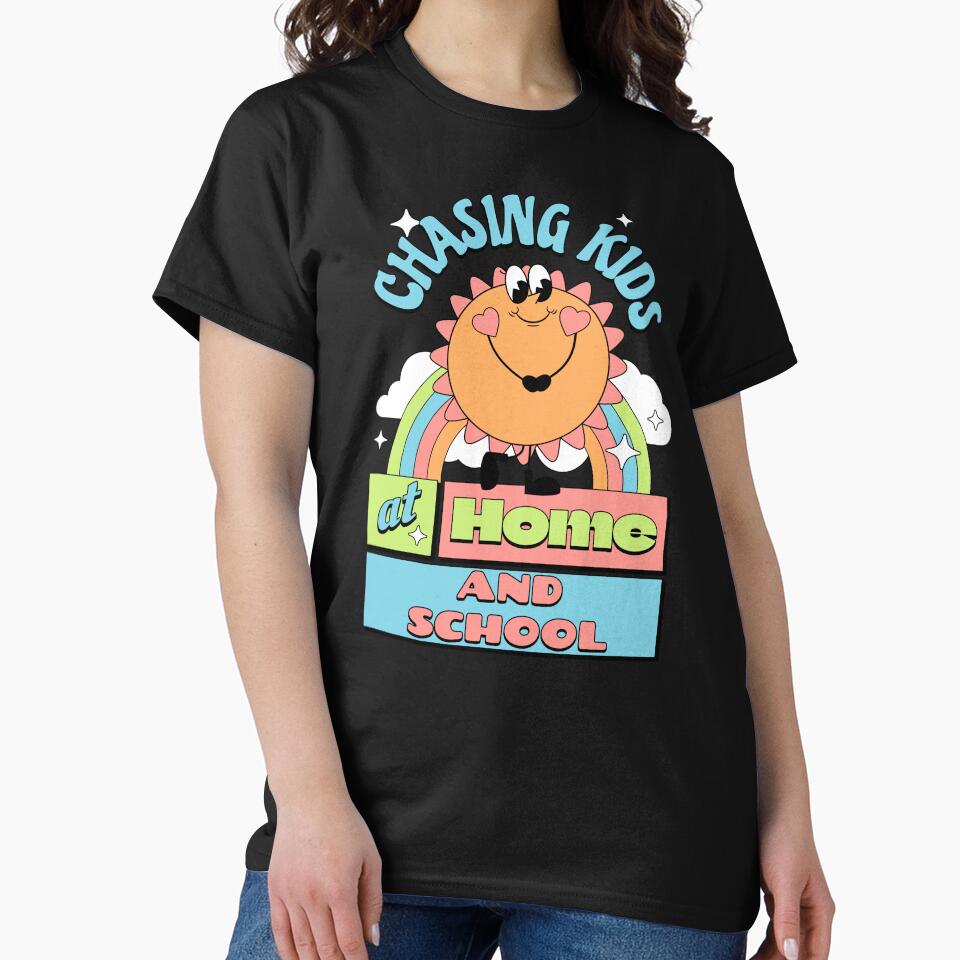 Chasing Kids At School And Home Teacher Mom by DomTeesHaven T-Shirts, Hoodie, Sweatshirt | BlankRebels.com (Image 2)