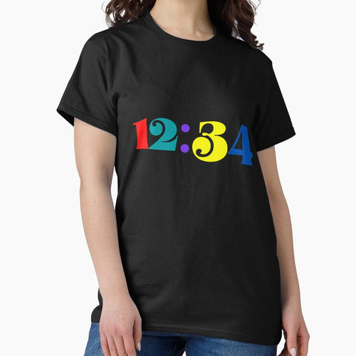 12:34 Classic T-Shirt by Swooncake Press Hoodie, Sweatshirt | BlankRebels.com (Image 2)