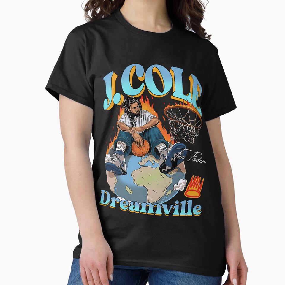 Youth  Adult J. Cole Dreamville World Graphic Tee Vintage Rap Shirt Retro 90S Hip Hop Graphic Tee Streetwear... (Image 2)