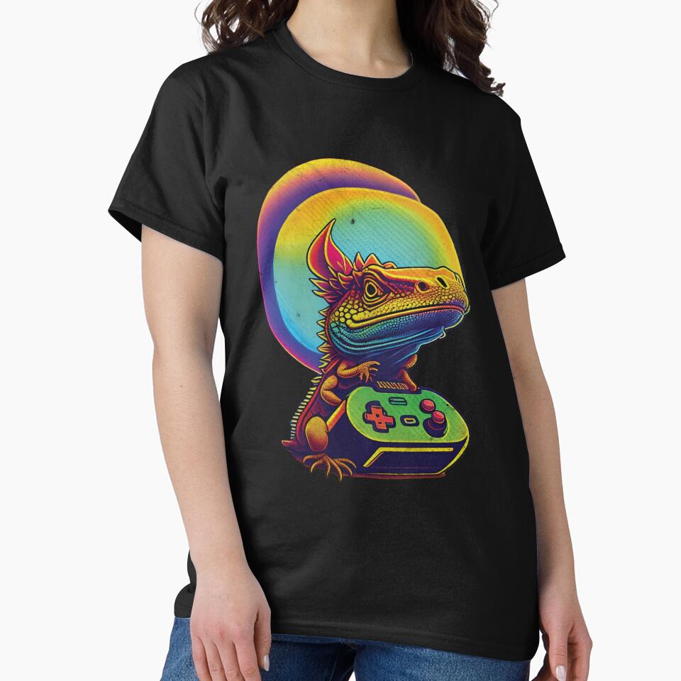 Funny Bearded Dragon Retro Video Gamer Reptiles Lover by Trendy Valley T-Shirts, Hoodie, Sweatshirt (Image 2)
