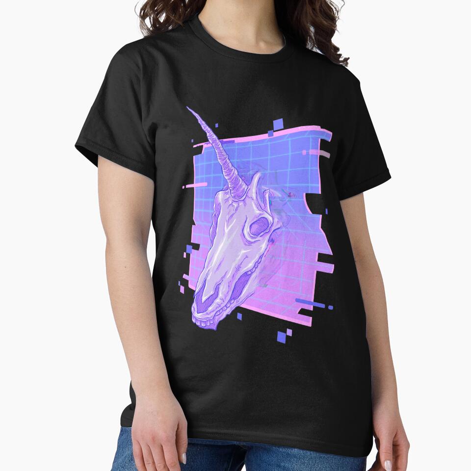 80's Retro Vaporwave | Pastel Goth Unicorn Skull Soft Grunge by Inscapia T-Shirts, Hoodie, Sweatshirt (Image 2)