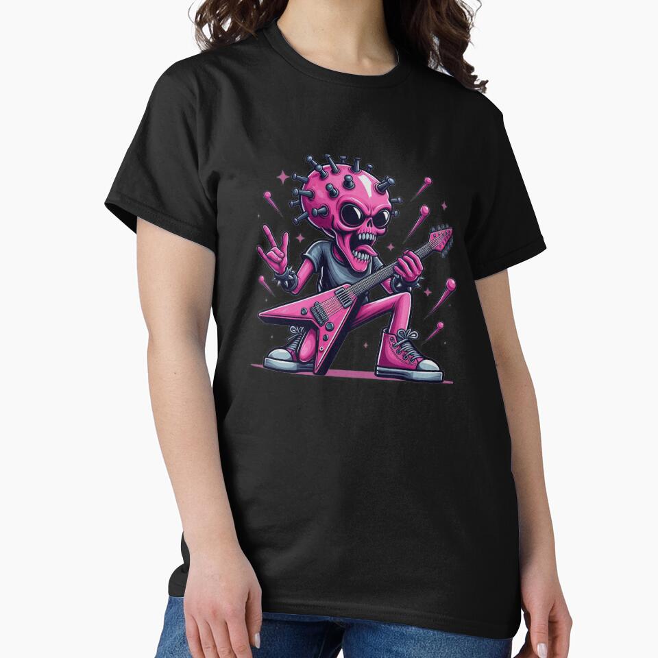 funny alien playing on guitar by JK-motivation T-Shirts, Hoodie, Sweatshirt | BlankRebels.com (Image 2)