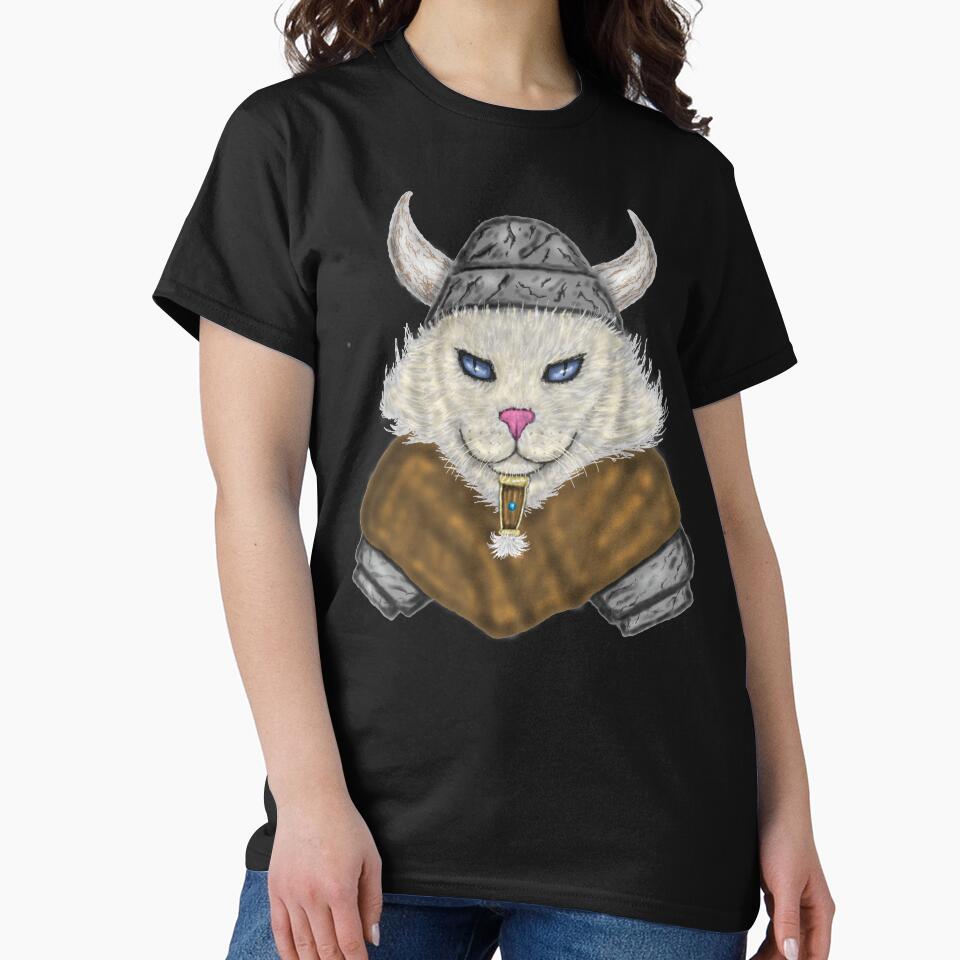 viking cat, cat mom, cat dad, cat lover, viking lover,  funny cat lover design by baingraphics T-Shirts,... (Image 2)
