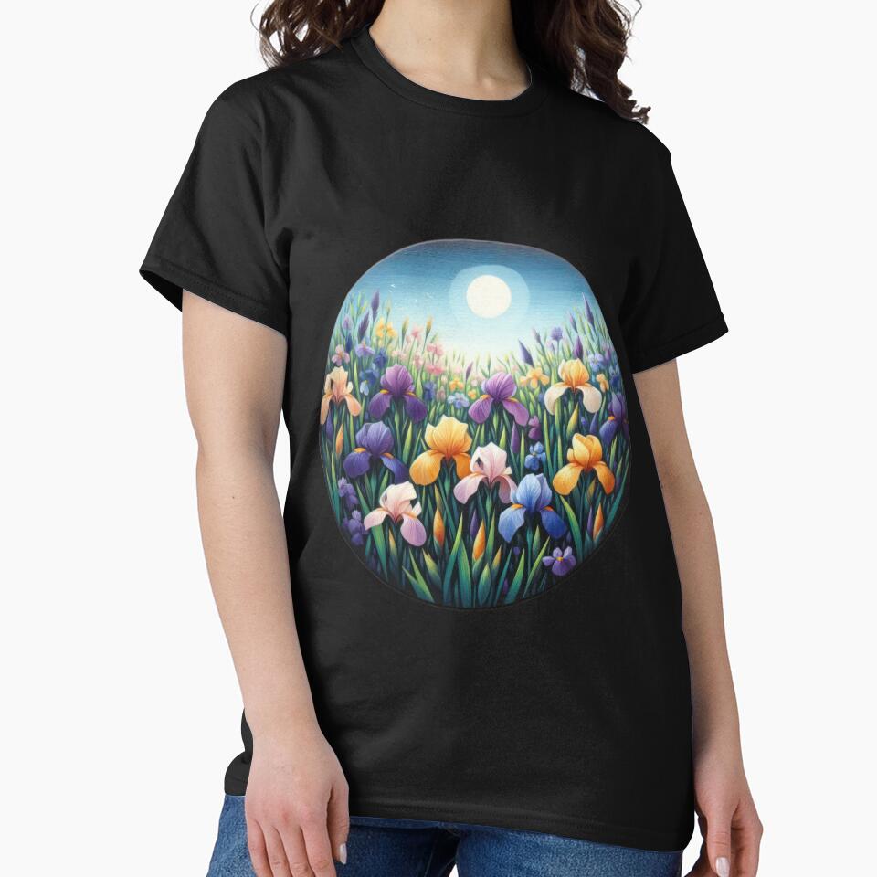 Flower Flowers Field with Moon retro floral flowers by Expressions-Sel T-Shirts, Hoodie, Sweatshirt (Image 2)