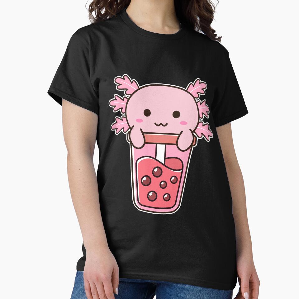 Bubble Tea Kawaii Axolotl by LittleArij T-Shirts, Hoodie, Sweatshirt | BlankRebels.com (Image 2)