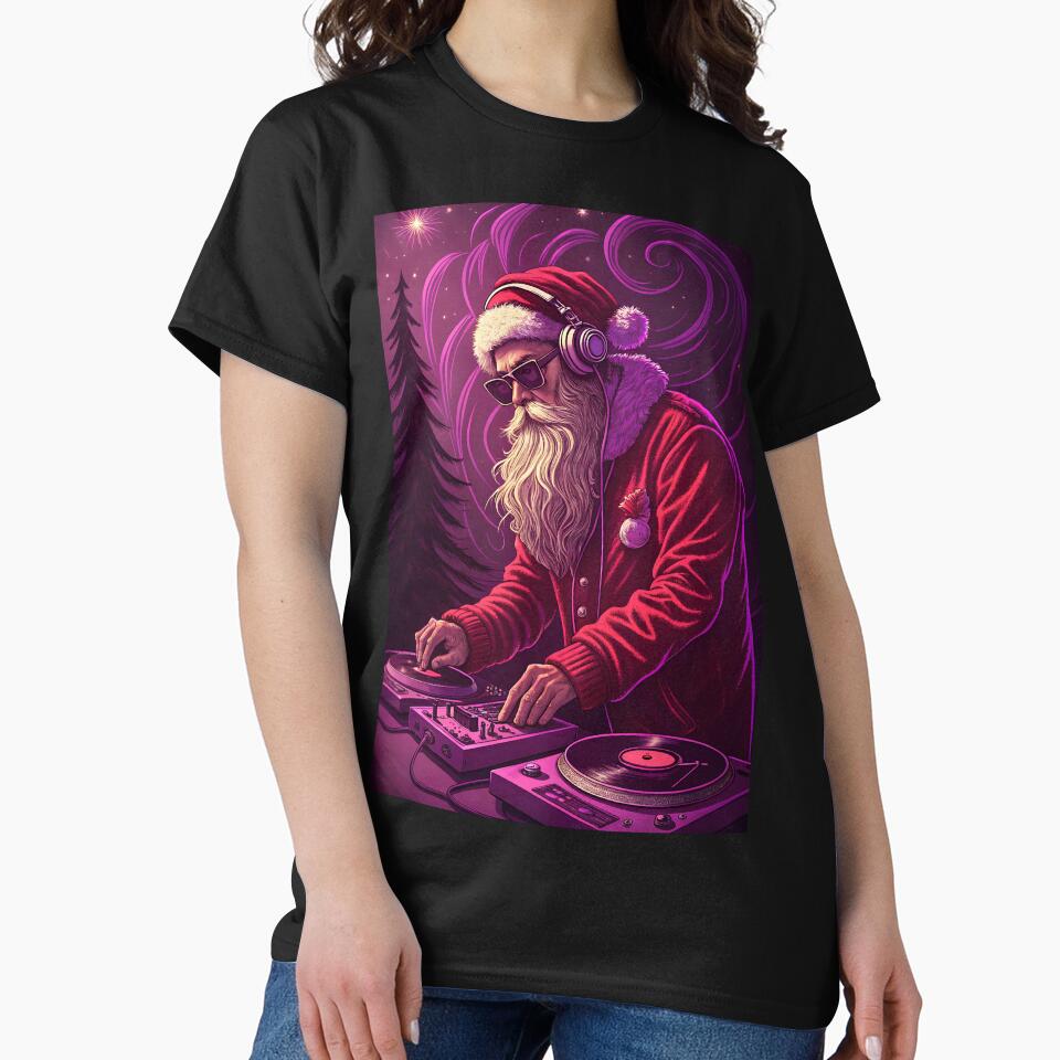 Violet Party with DJ Santa by AhArtMe T-Shirts, Hoodie, Sweatshirt | BlankRebels.com (Image 2)