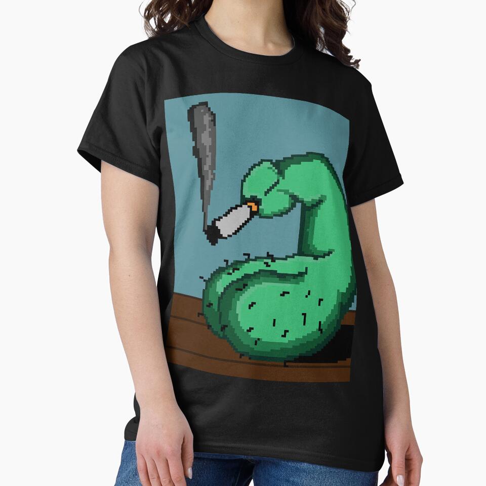 "Cigarette Break Pixel in Green" by KatBlouchArt T-Shirts, Hoodie, Sweatshirt | BlankRebels.com (Image 2)