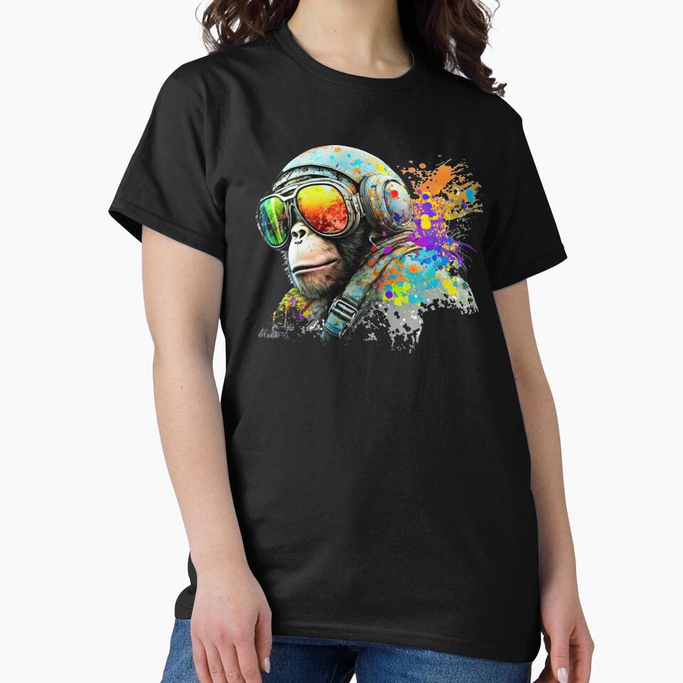 Aviator color splash monkey by obstinator T-Shirts, Hoodie, Sweatshirt | BlankRebels.com (Image 2)