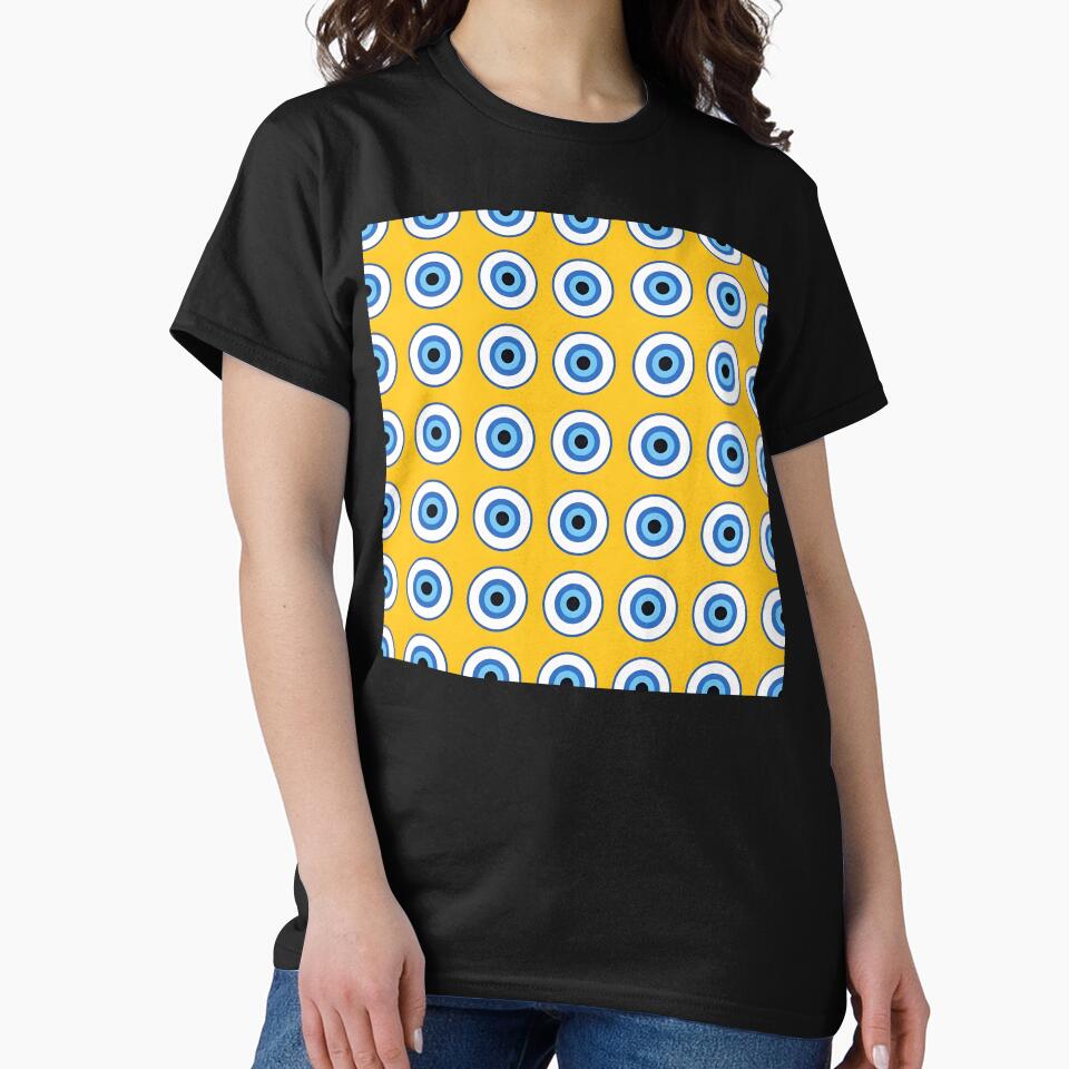 Bright Yellow Evil Eye Protection Pattern Sticker – Bold Modern Spiritual, cultural, and protective charm... (Image 2)