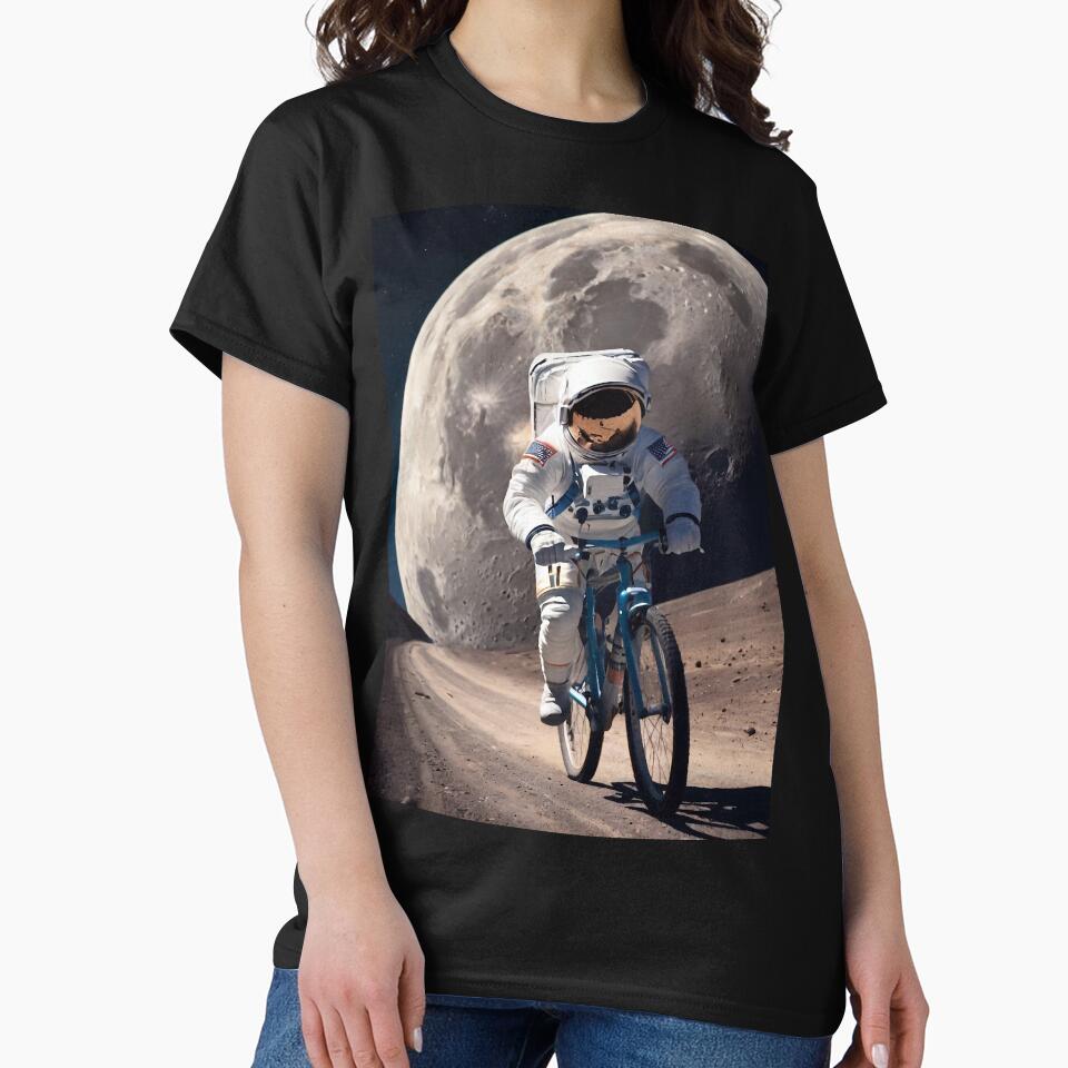 Astronaut riding a bicycle by M-Y-A-R-T- T-Shirts, Hoodie, Sweatshirt | BlankRebels.com (Image 2)