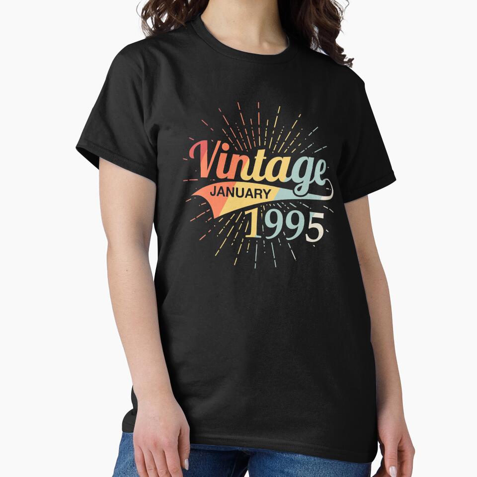 Vintage January 1995 Birthday by Vanover Designs T-Shirts, Hoodie, Sweatshirt | BlankRebels.com (Image 2)