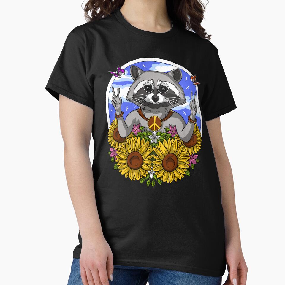 Hippie Raccoon by underheaven T-Shirts, Hoodie, Sweatshirt | BlankRebels.com (Image 2)