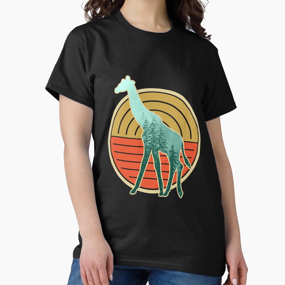 Vintage Giraffe Retro Sunset Wildlife by BundlerVq T-Shirts, Hoodie, Sweatshirt | BlankRebels.com (Image 2)