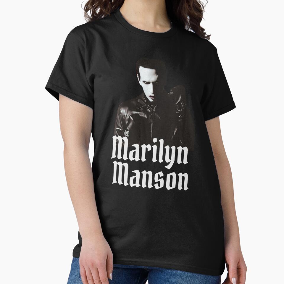 Marilyn Manson Inspired Shirt | Creeping Shadow Portrait by New Mentality: Mindset Apparel Hoodie, Sweatshirt (Image 2)