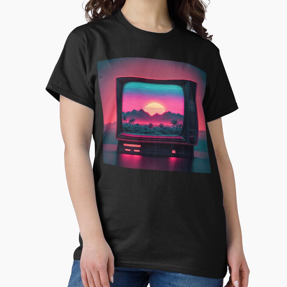 RetroVision: A Synthwave Spectacle in Neon by Mullet Monkey T-Shirts, Hoodie, Sweatshirt | BlankRebels.com (Image 2)