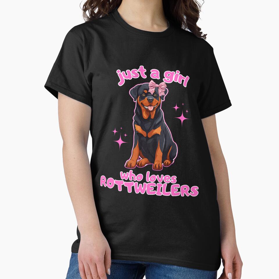 Just a girl who loves dogs Rottweiler by GoodyPaws T-Shirts, Hoodie, Sweatshirt | BlankRebels.com (Image 2)
