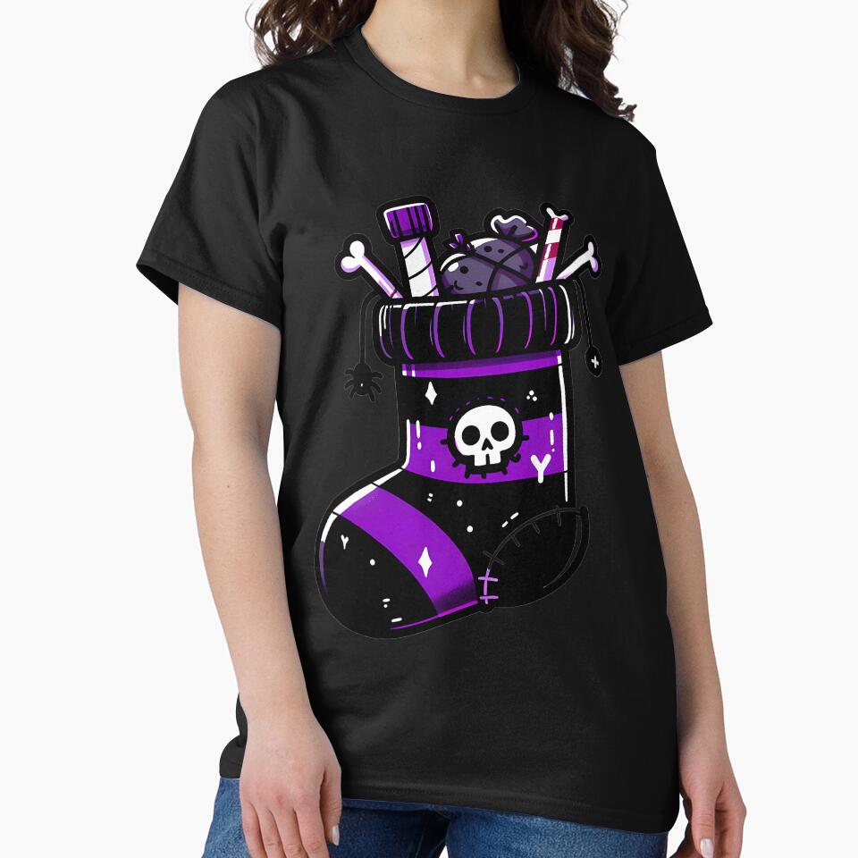 Spooky Holiday Stocking Purple Goth by hybmcvdtj77