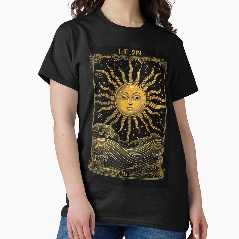 XIX The Sun Vintage Tarot Card Illustration by Thunderg1rl T-Shirts, Hoodie, Sweatshirt | BlankRebels.com (Image 2)