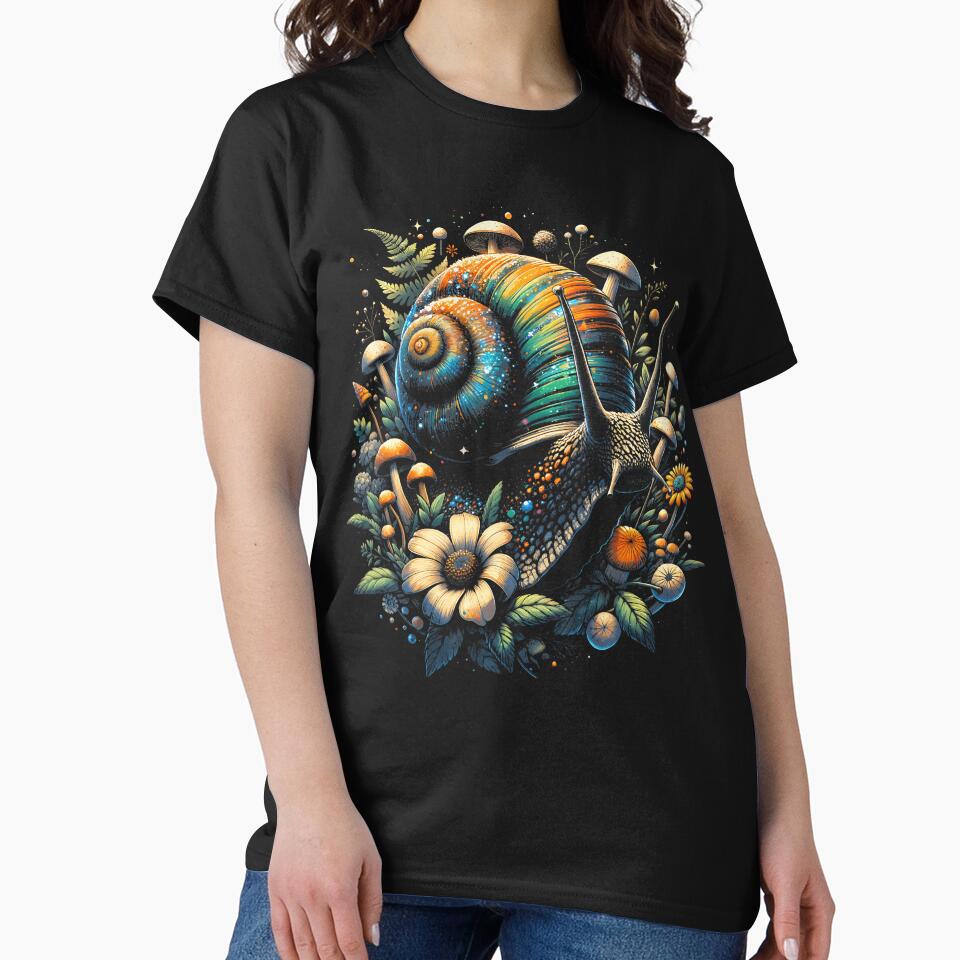 Snail Mushroom Floral Cottagecore Fairycore Aesthetic by bonurasuliaj T-Shirts, Hoodie, Sweatshirt (Image 2)