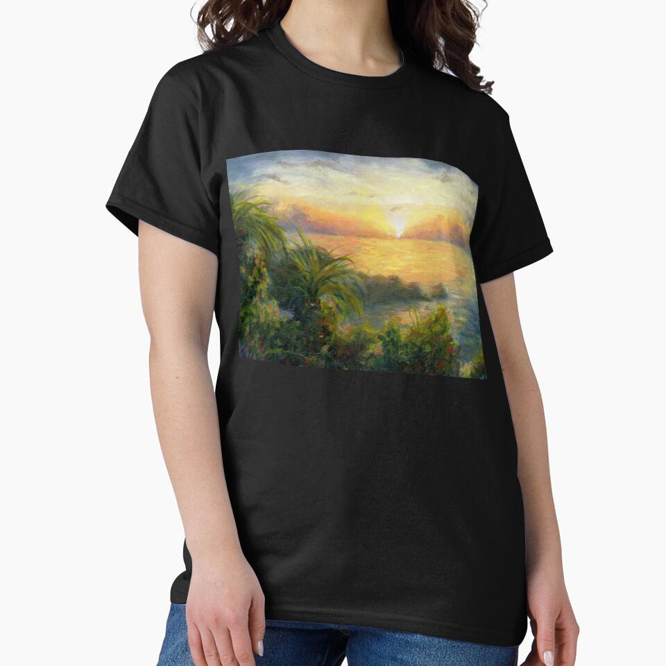 Jamaican Island Sunset | Impressionist Landscape by Andrew Gaia T-Shirts, Hoodie, Sweatshirt | BlankRebels.com (Image 2)
